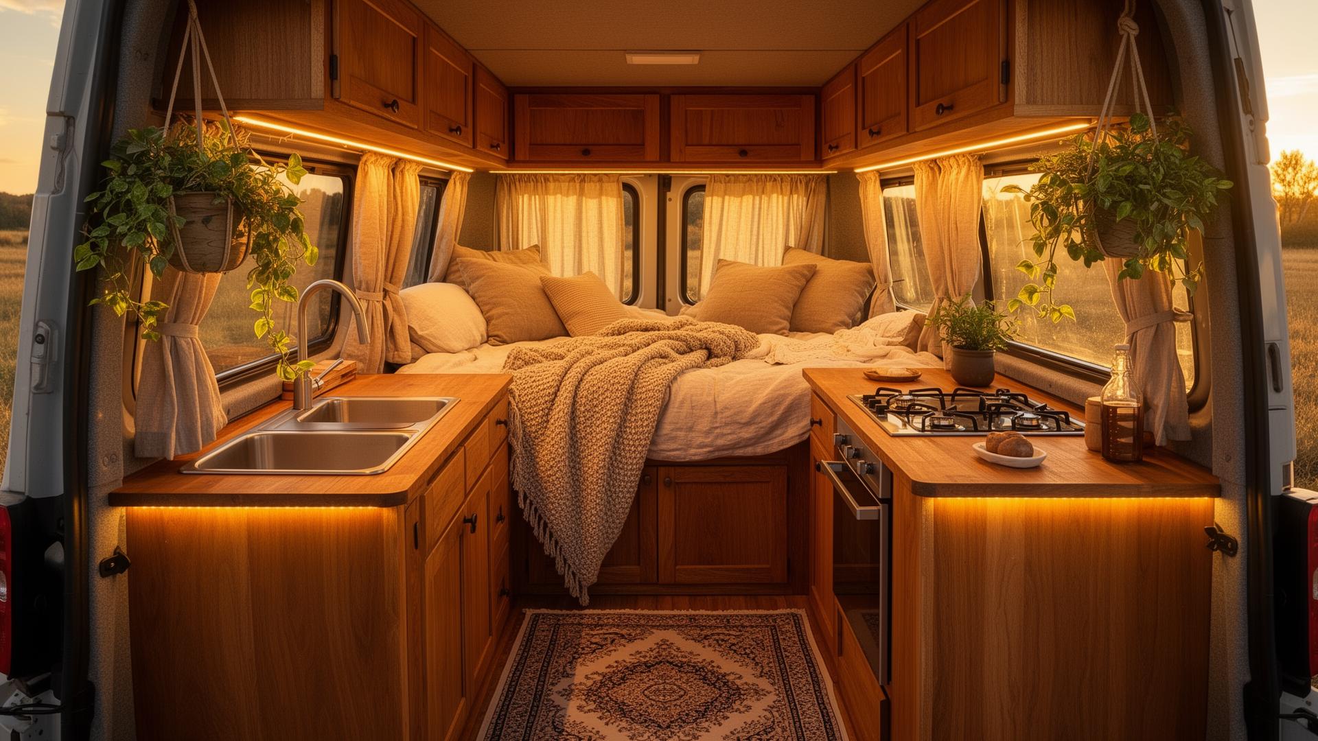 Finished camper van interior